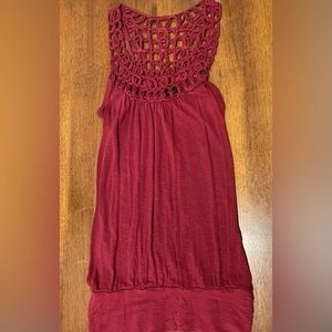 Vanity Burgundy Net Tank Top